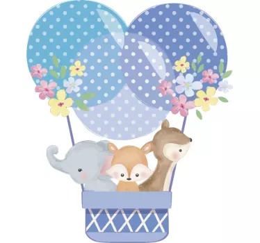 Nálepka pre deti s rozprávkovými zvieracími balónmi - Tenstickers