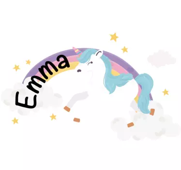 Nálepka s prispôsobiteľným jednorožcovým dúhovým ilustráciou - Tenstickers