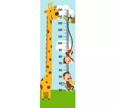 Nálepka s výškovou tabuľkou hravé zvieratká - Tenstickers