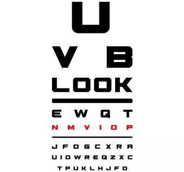 Nálepka estetická očný test zrakovej tabuľky - Tenstickers