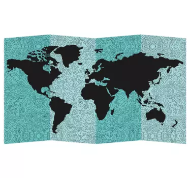 Nálepka s mapou sveta mandala - Tenstickers