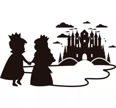 Princ a princezná deti nálepka na rozprávky - Tenstickers