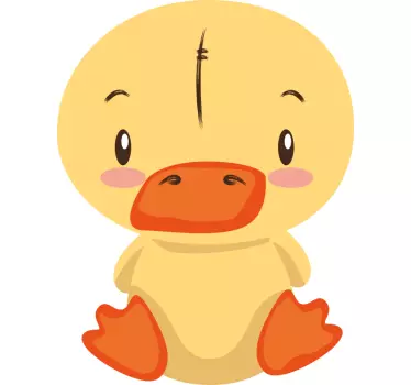 Nálepka pre deti roztomilé káčatko ilustrácie - Tenstickers
