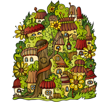 Nálepka pre deti drev village - Tenstickers