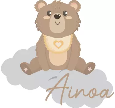 Nálepka pre deti roztomilý medveď s menom - Tenstickers