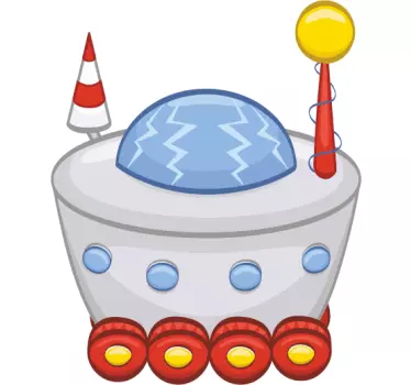Nálepka pre deti hravá raketová loď - Tenstickers