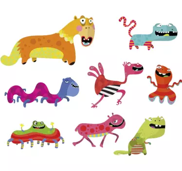 Rôzne príšery monštrum obtisky - Tenstickers