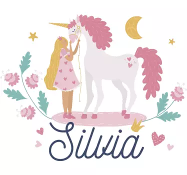 Nálepka pre deti jednorožec vo fantazijnom svete - Tenstickers