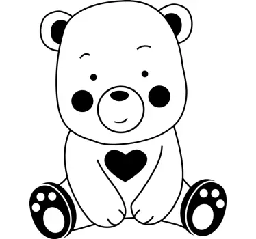 Nálepka medveďa a srdca - Tenstickers