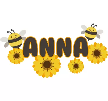 Kvetina s včelami ilustračné umelecké obtisky - Tenstickers