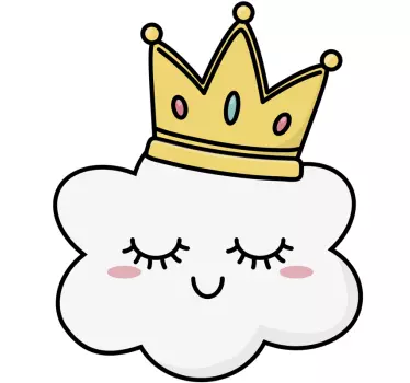 Nálepka pre deti postava z obláčika s korunou - Tenstickers
