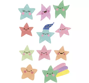 Nálepka pre deti hravé hviezdne postavy - Tenstickers