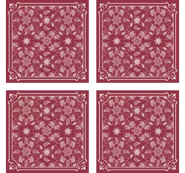 Krásne paisley kvety dlaždice transfer obtlačky - Tenstickers