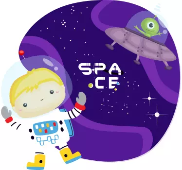 Nálepka pre deti roztomilé vesmírne dobrodružstvo - Tenstickers