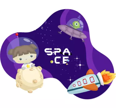 Dievča v obtisku ilustračného priestoru - Tenstickers