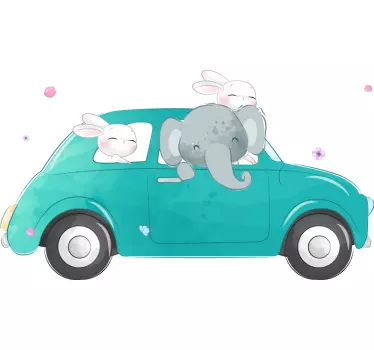 Nálepka pre deti veselé zvieratká na jazdu - Tenstickers