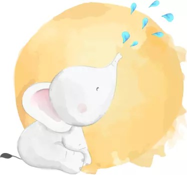 Nálepka pre deti slon sníva o hviezdach - Tenstickers