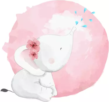 Nálepka pre deti slon s kvetmi - Tenstickers