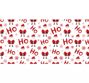 Vianočná nálepka so vzorom santa claus a hohoho - Tenstickers