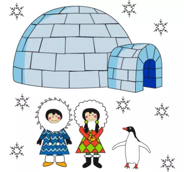 Nálepka pre deti igloo priatelia na scéne - Tenstickers