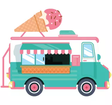 Zmrzlina nákladné auto ilustrácia obtlačok - Tenstickers