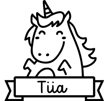 Nálepka pre deti prispôsobiteľná jednorožca - Tenstickers
