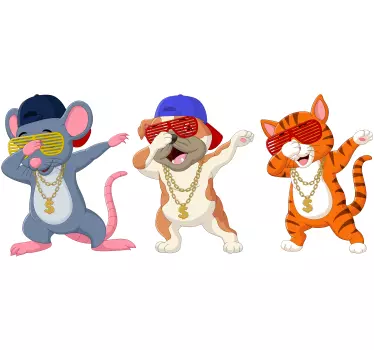 Zvieratá dabing pre deti okenné obtlačky - Tenstickers