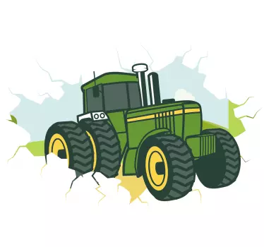 Traktor 3d john deere ilustrácie wall art obtisky - Tenstickers