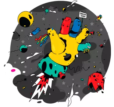 nalepky na stenu zvierata rozmarná kozmická ruka - Tenstickers