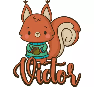 Veverička a žaluď ilustrácie nástenné umenie - Tenstickers