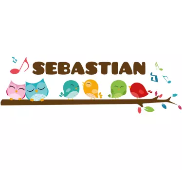 Nálepka pre deti prispôsobené farebné vtáky - Tenstickers