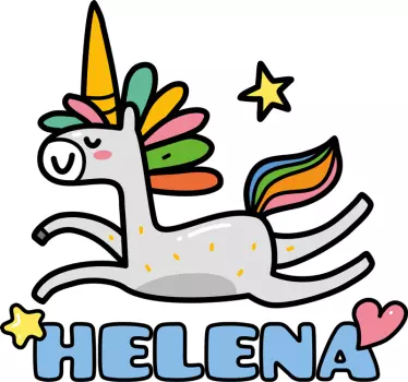 Nálepka pre deti roztomilý bežiaci jednorožec - Tenstickers