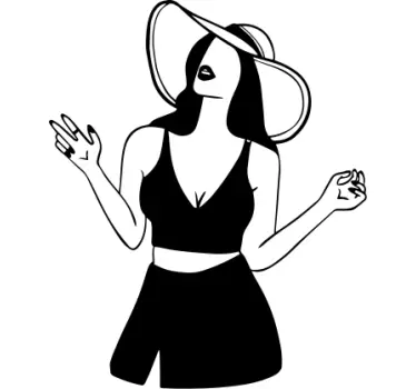Dámske elegantné perokresby pre obchody krása samolepka na stenu - Tenstickers