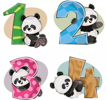 Vzdelávacia nálepka 4 panda - Tenstickers