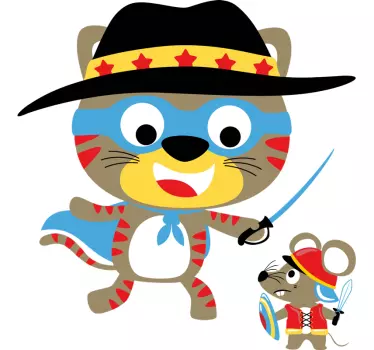 Nálepka pre deti hravé zvieracie postavy - Tenstickers