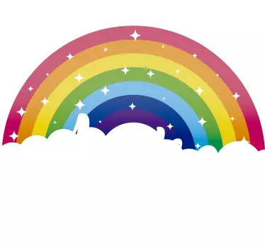 Personalizovaná samolepka na stenu pre deti s dúhovými dúhami - Tenstickers