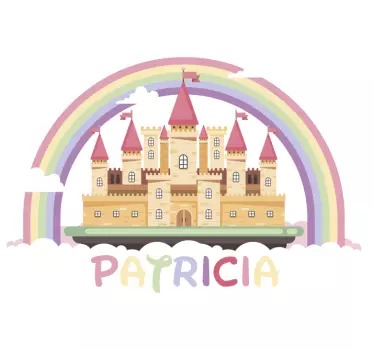 Personalizovaná fantasy hradná karikatúra na stenu - Tenstickers