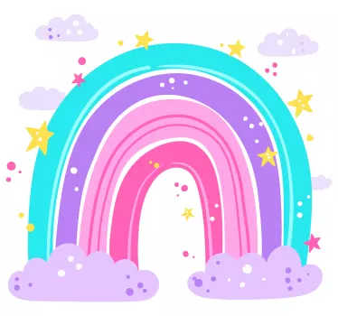 Dúha s hviezdami ilustrácia obtisky umenie - Tenstickers