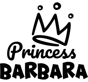Princezná koruna s nálepkou na sklenené dvere - Tenstickers