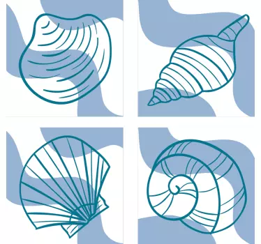 Mušle vzory obtlačok - Tenstickers