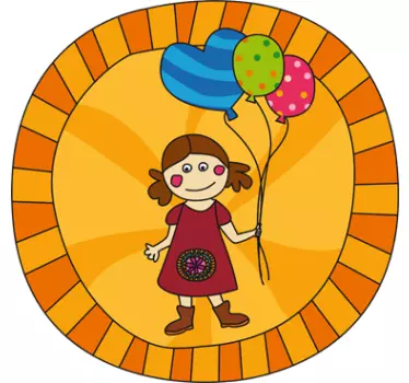 Nálepka pre deti dievča s balónikmi - Tenstickers