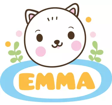 Detská menovka so štítkom mačky detská spálňa - Tenstickers