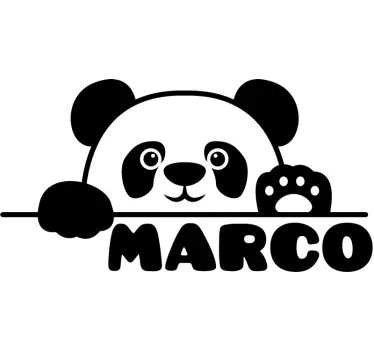Vlastné meno baby panda deti spálňa samolepka na stenu - Tenstickers