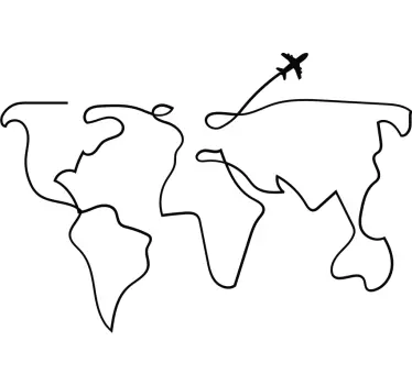 Mapa sveta rovina mapa nálepka na stenu - Tenstickers