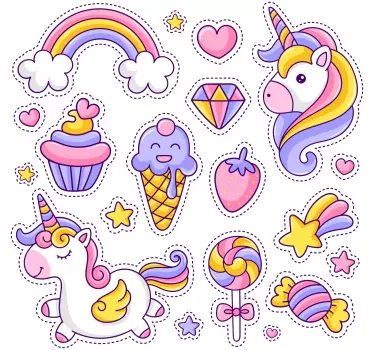 Nálepka pre deti farebné fantastické prvky - Tenstickers