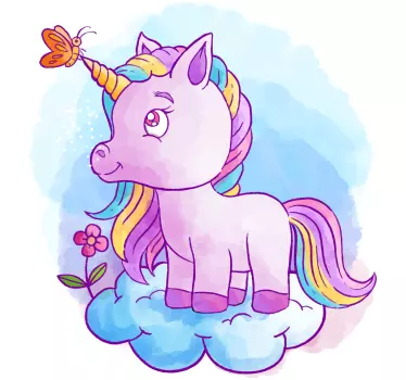 Nálepka pre deti rozmarná jednorožcová fantázia - Tenstickers