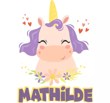 Nálepka pre deti radostná postava jednorožca - Tenstickers