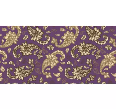 Fialové a zlaté nálepky paisley na nábytok - Tenstickers