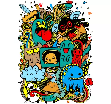 Nálepka pre deti farebné pohyblivé tvary - Tenstickers