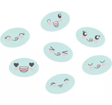 Nálepka pre deti roztomilé výrazy tvárí - Tenstickers